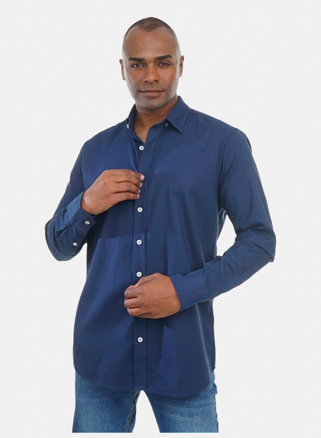 FIRE WOOD FireWood Long Sleeve Shirt  For Men- Navy - Image 4